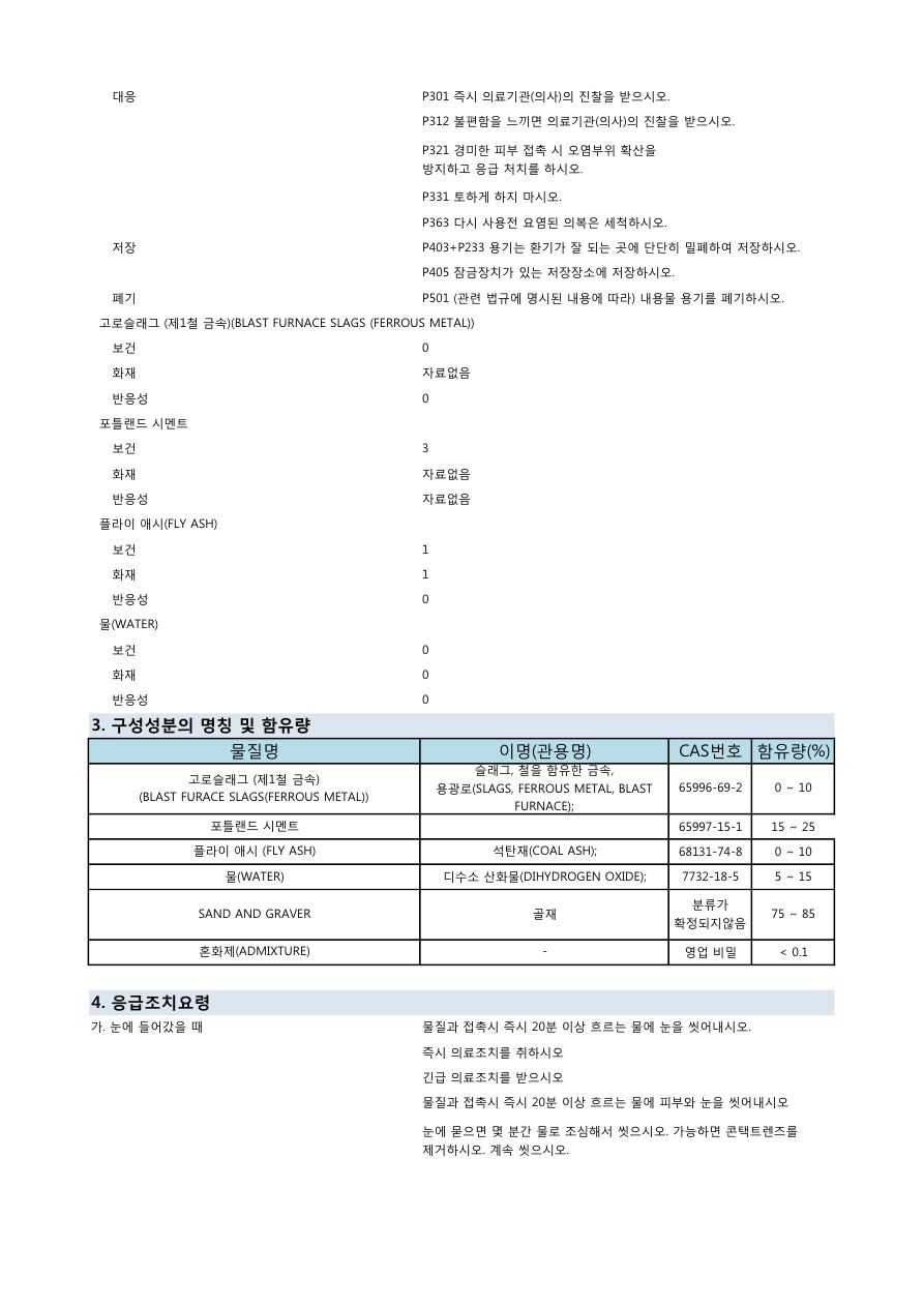 물질안전보건자료 2페이지